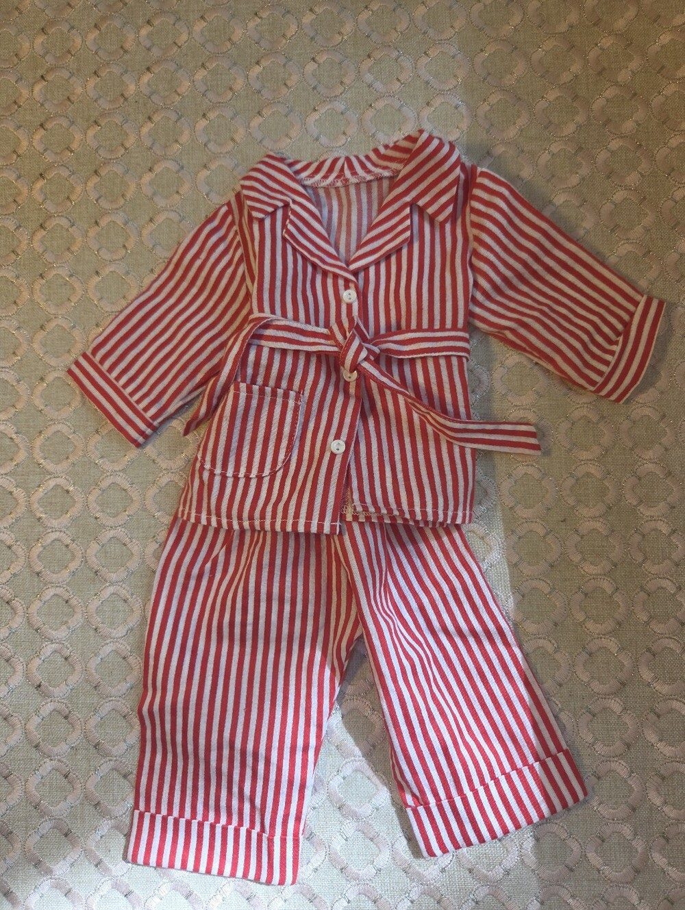 American Girl Molly Striped Pajamas for Doll, Retired